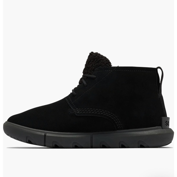 NIB Sorel Explorer Next Drift Waterproof Bootie in Black/Sea Salt - Picture 2 of 5